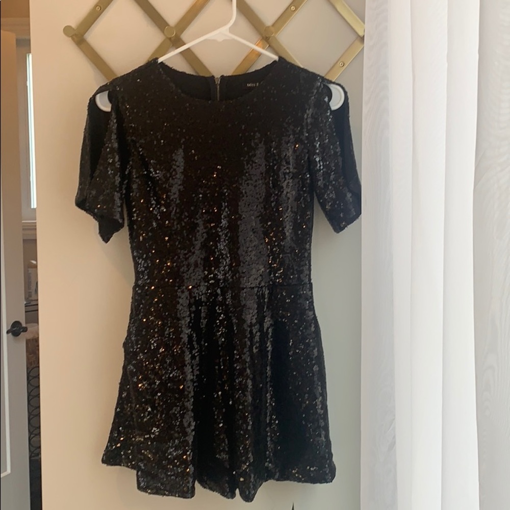 Black Sequin Romper for Girls